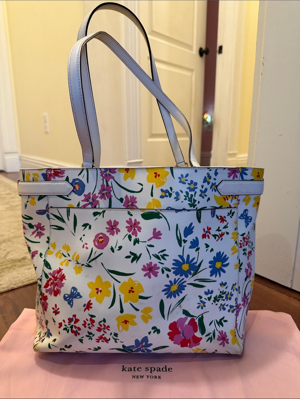 kate spade White Floral Print Tote - Picture 4 of 5